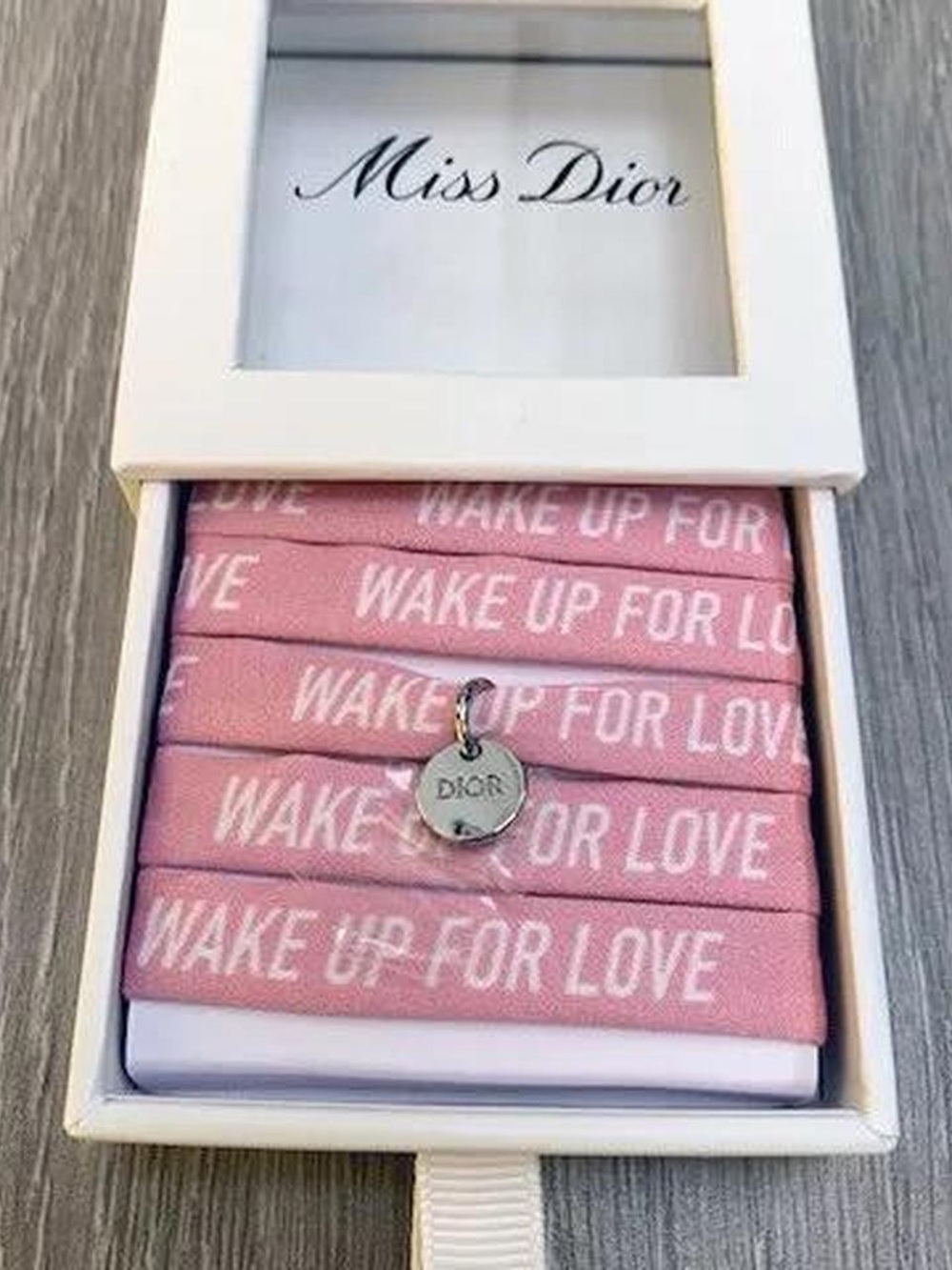 Pink 'Wake Up For Love' Charm Bracelet